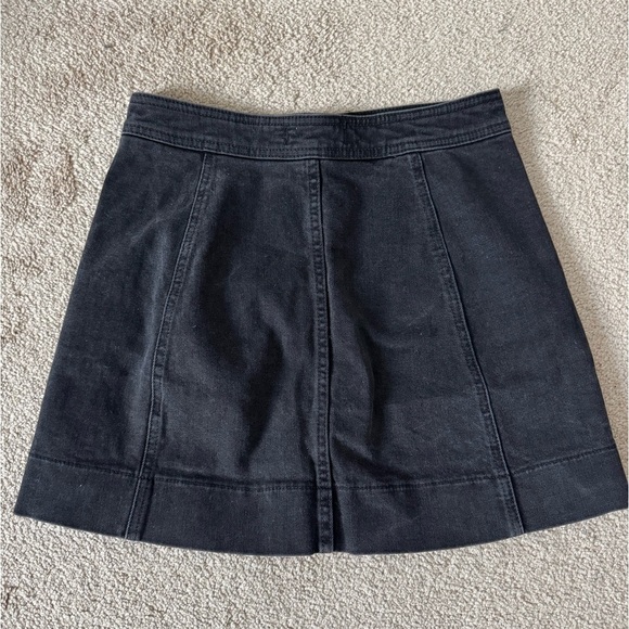 Madewell Metropolis Snap Button Denim Jean Mini Skirt Size 2 Rawley Black H2310 - Picture 5 of 8
